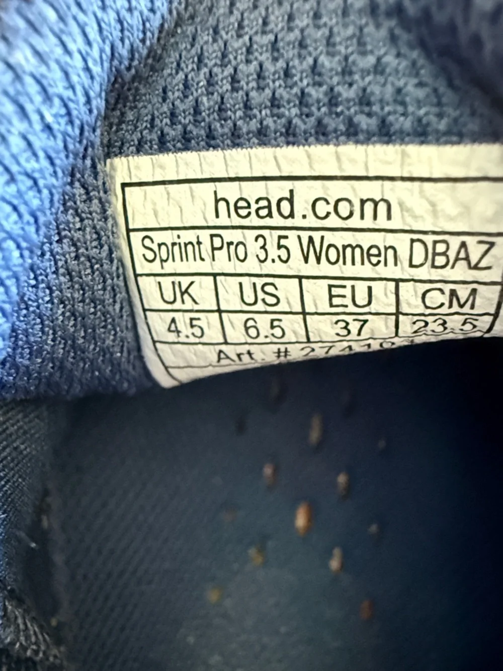 Head Sprint Pro 3.5 women’s 6.5 lace up blue and coral tennis shoes